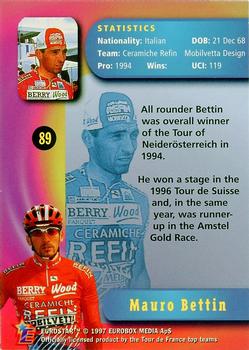 1997 Eurostar Tour de France #89 Mauro Bettin Back